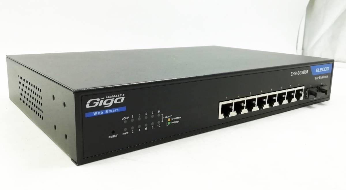 ELECOM/ Elecom EHB-SG2B08re year 2 Web Smart Giga переключатель LAN8 порт SFP2 порт б/у сеть вентилятор отсутствует [H23041228]