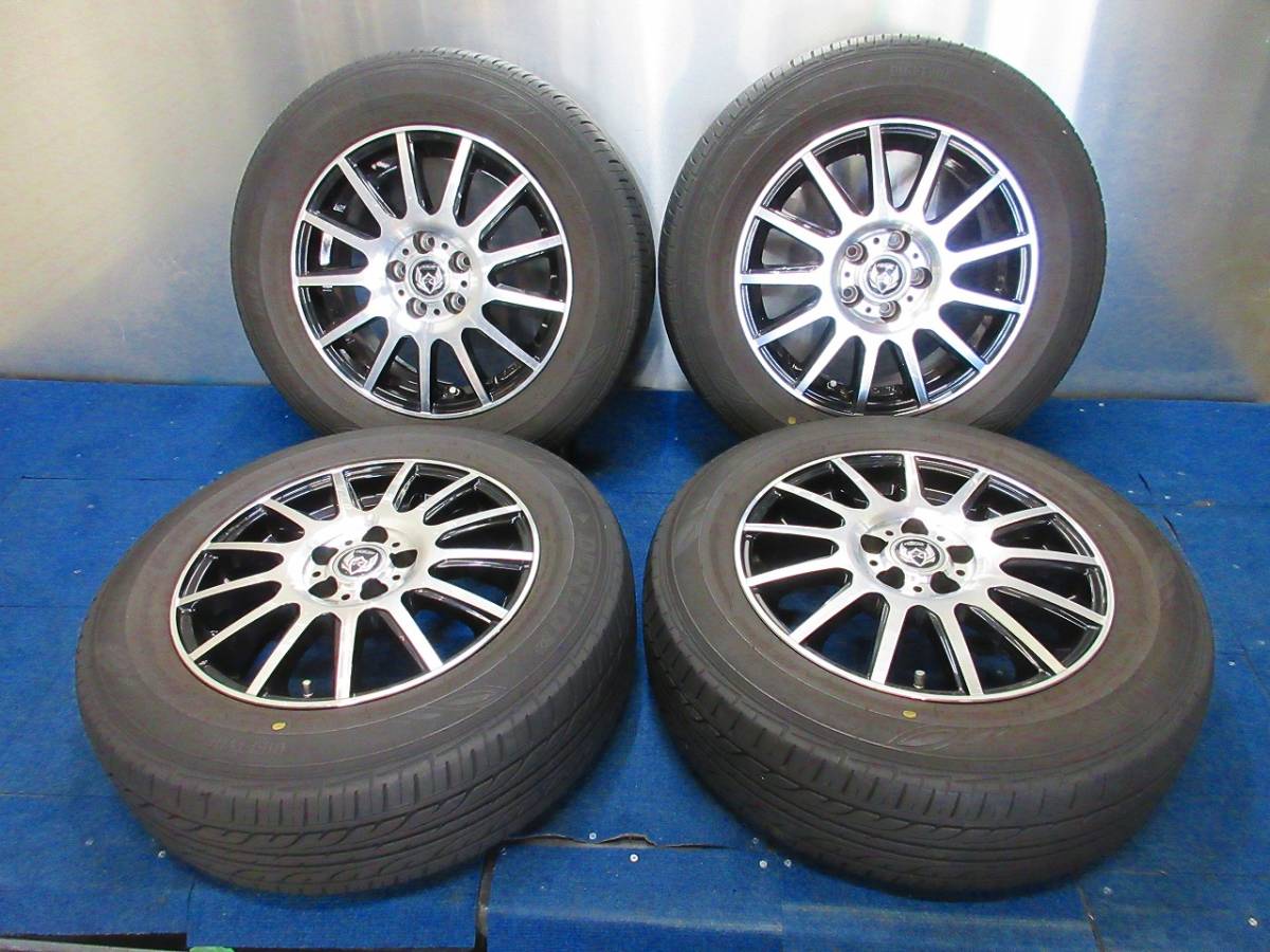 ★8-8.5分山★19年製★ ダンロップDIGI-TYRE EC202 195/65R15 社外ホイール 15×6J +43 5H-100 4本セット プリウス・アリオン等 D1425の画像1