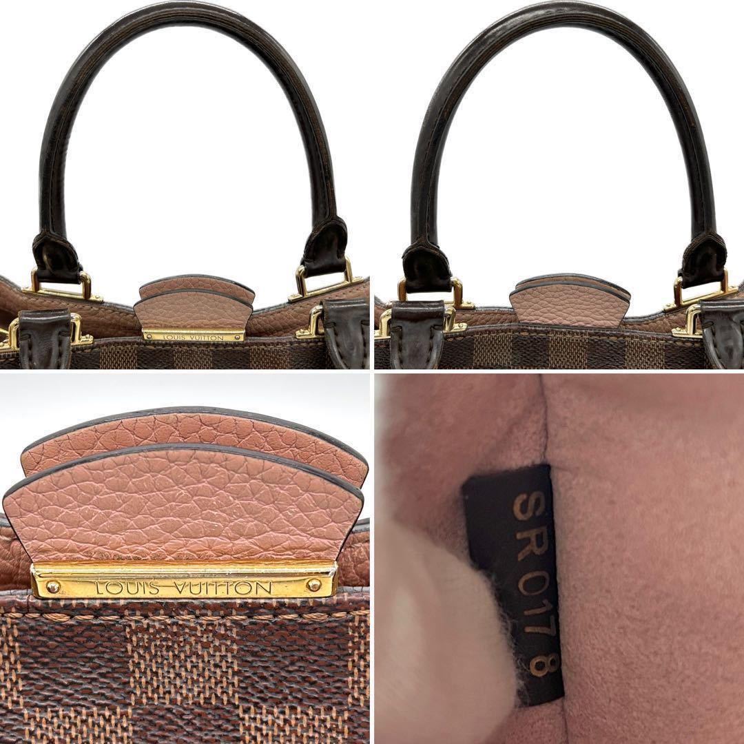 【大特価!!】LOUIS VUITTON ルイヴィトン ダミエ ブリタニー ショルダーバッグ ハンドバッグ マグノリア ブラウン×ピンク 春 桜 お花見■