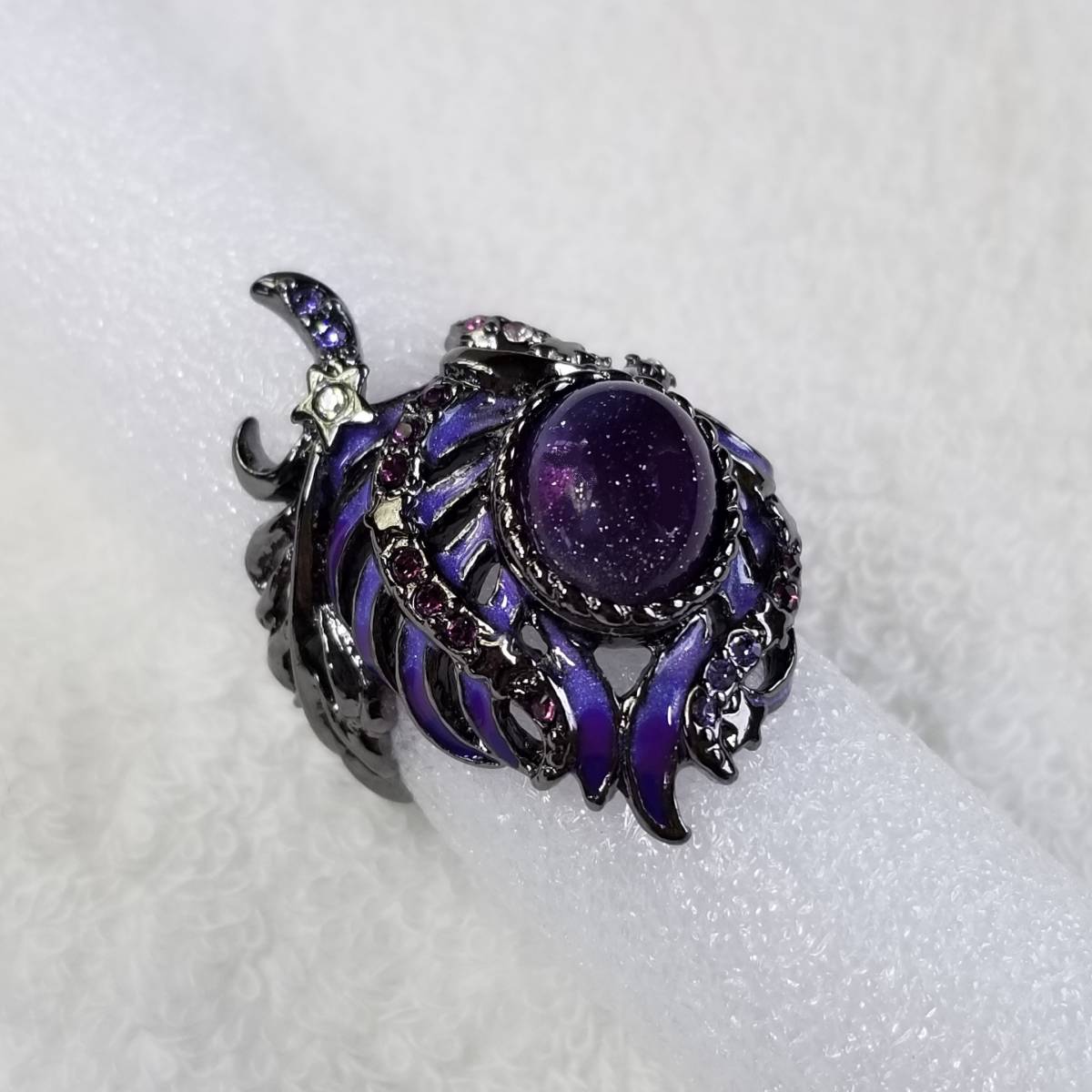 リング Lサイズ=13号相当新品 ANNA SUI アナスイ 孔雀の羽モチーフ