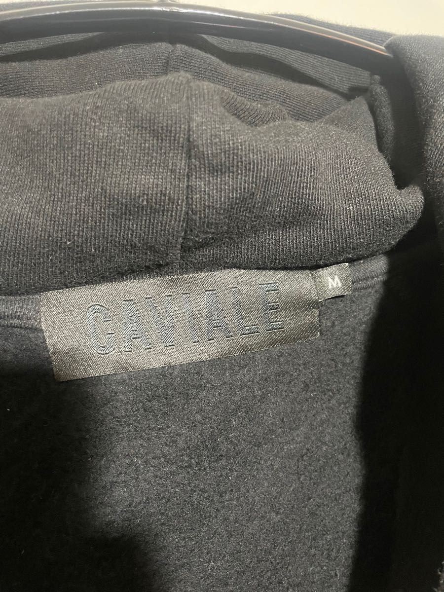 CAVIALE ジップアップパーカー フーディー シープレザー袖 HOODIE