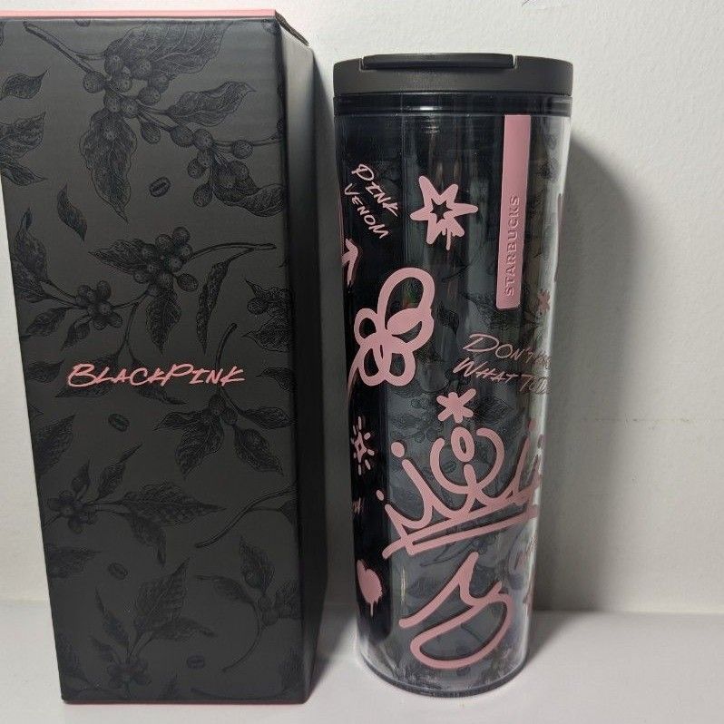 タイ STARBUCKS BLACKPINK スターバックス タンブラー 黒 スタバ ブラックピンク 日本未発売
