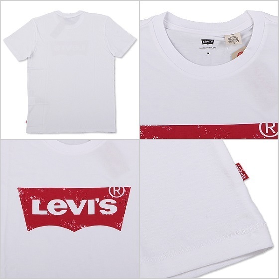 XL 白赤 リーバイス ロゴ Tシャツ LOGO ホワイト レッド アメージング 通販 服 バットウイング LEVIS levis 大きいサイズ ビッグサイズ_画像3