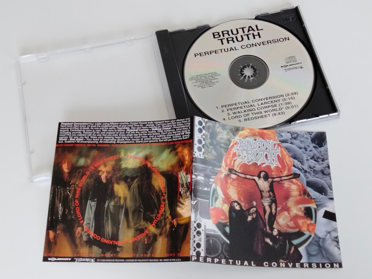 【US Ori】Brutal Truth / Perpetual Conversion CD EARACHE US 88561-1188-2 92年EP,Black Sabbathカヴァー,Kevin Sharp,Dan Lilker,_画像3
