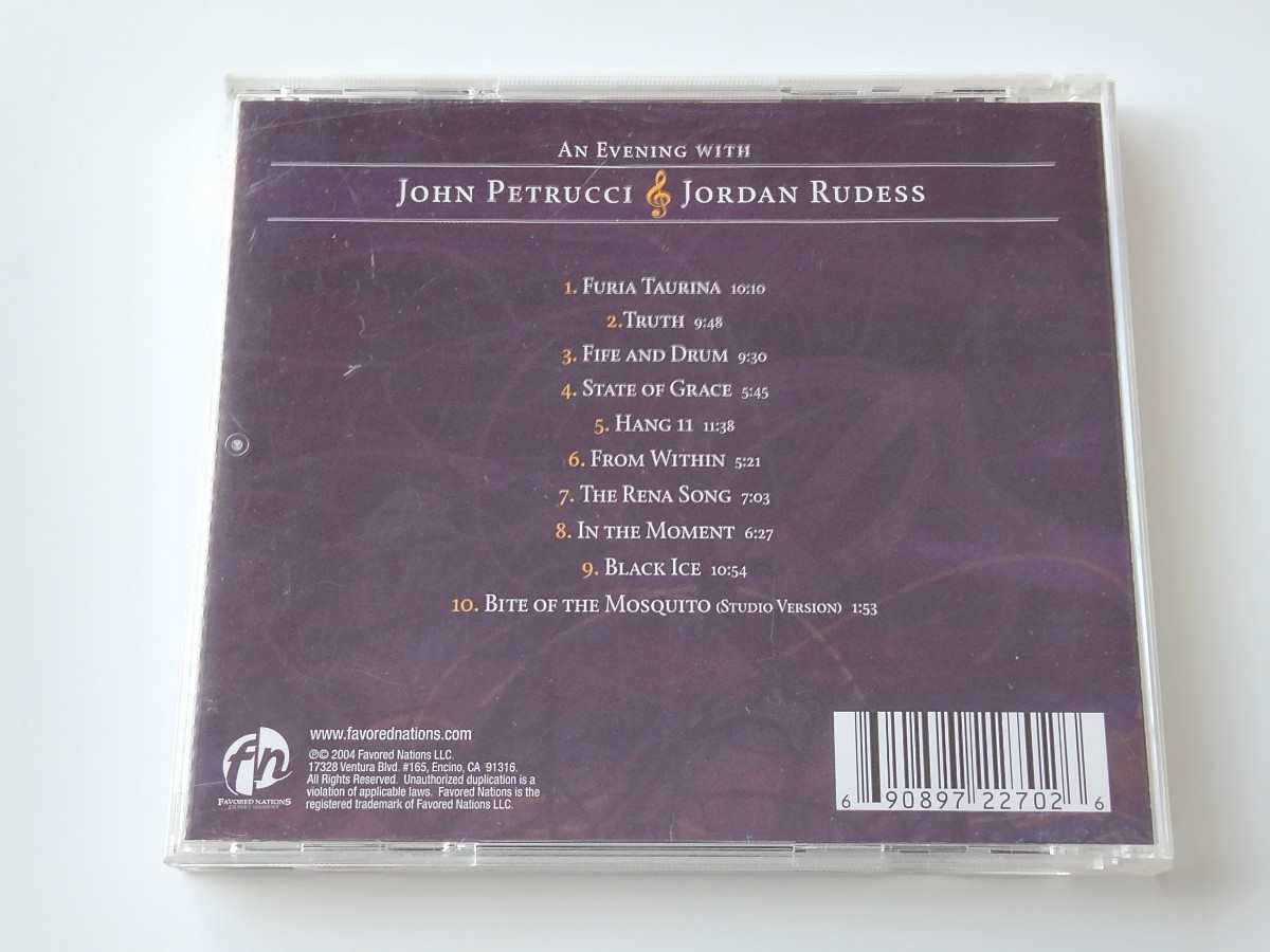 【Dream Theater】An Evening With John Petrucci & Jordan Rudess CD FAVORED NATIONS US FN2270-2 2000年NYライヴ+スタジオ録音_画像2