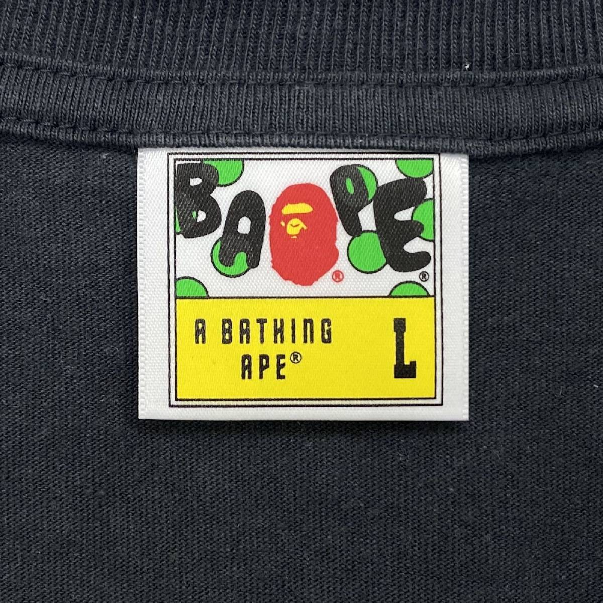 APE エイプ BAPE ベイプ 猿顏 サル顏 サルカモ カモフラ 迷彩 BOX LOGO ボックスロゴ プリント 半袖 Tシャツ カットソー L MILO マイロ_画像6