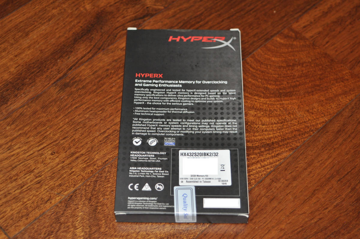 日本に Kingston HYPER ) HX432S20IBK2/32 セット 32GB 16GB×2（合計