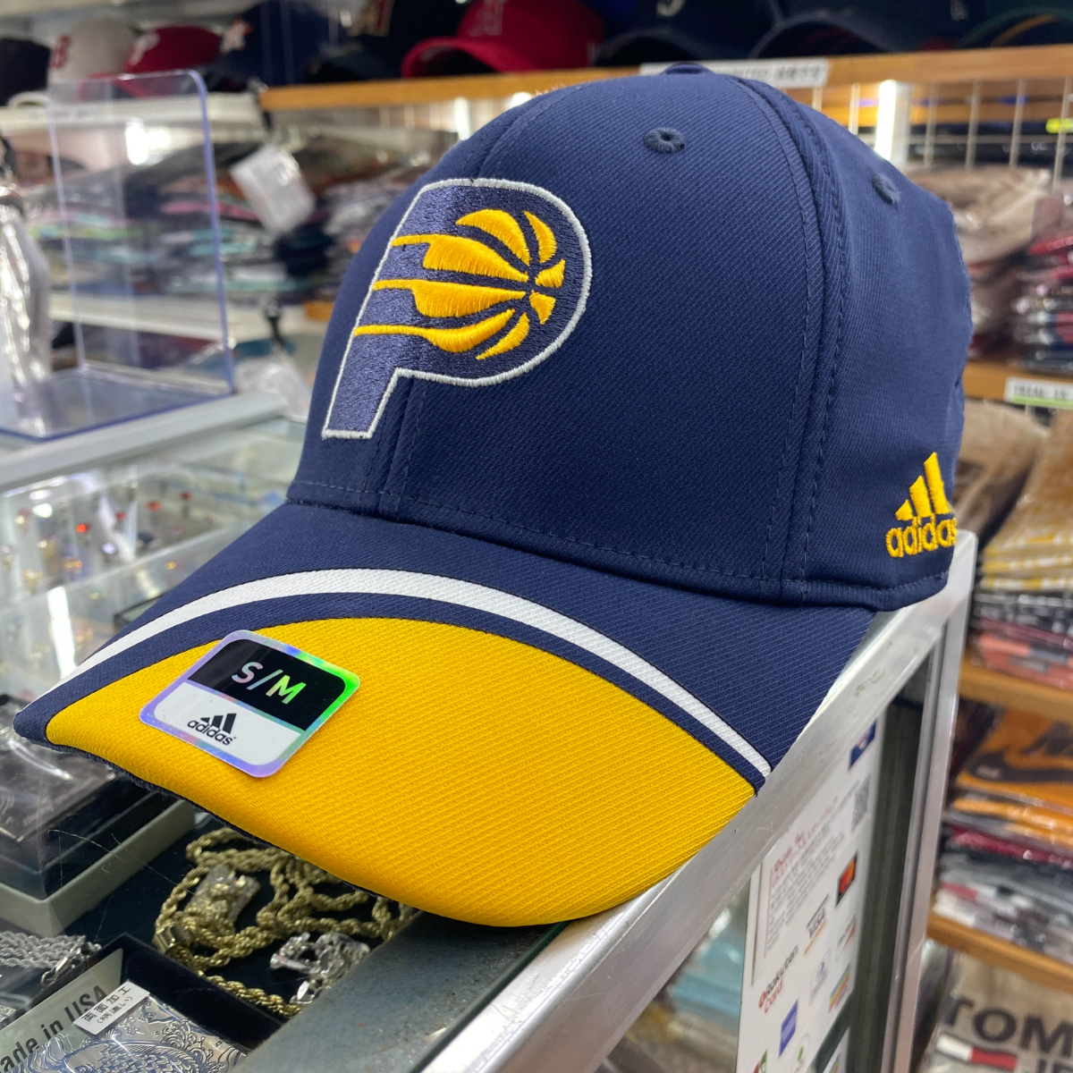 USA正規品 【S/M】 Adidas アディダス NBA インディアナ ペイサーズ Indiana Pacers ストレッチフィットキャップ 希少 デッドストック 紺