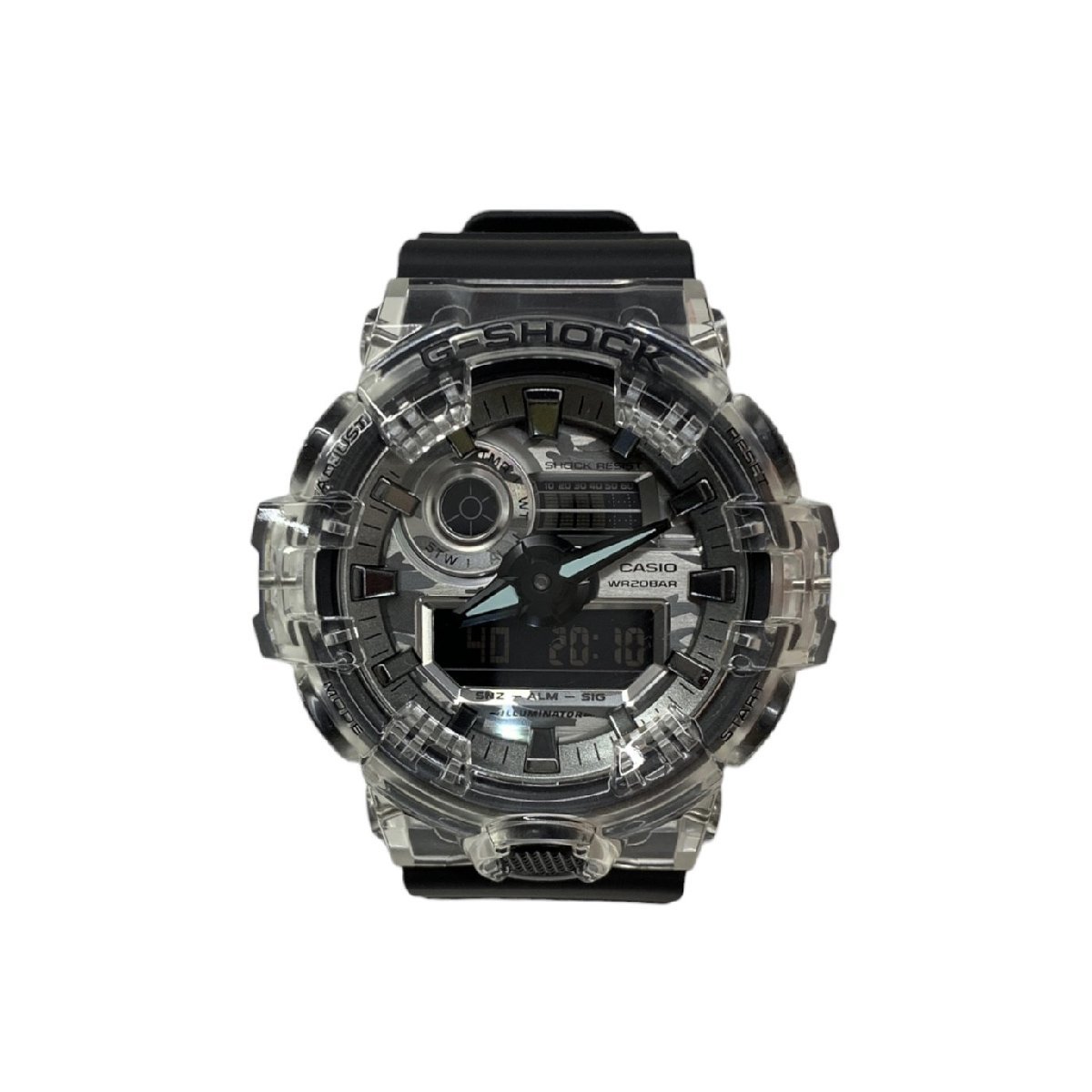 CASIO (カシオ) G-SHOCK Gショック カモフラージュスケルトン デジアナ腕時計 クォーツ GA-700SKC ブラック クリア メンズ/025