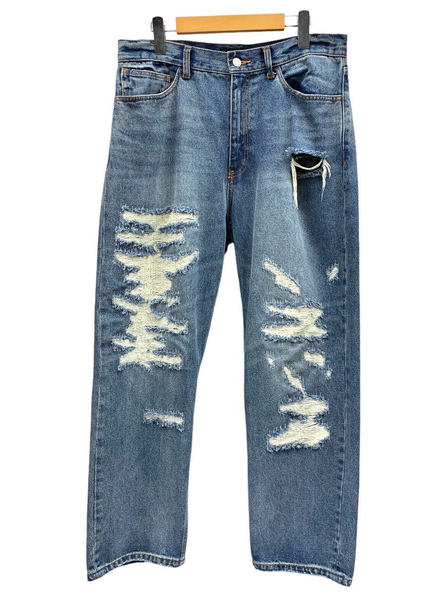 X-LARGE (エクストララージ) CRASH DENIM PANTS クラッシュ デニム ジーンズ パンツ 101223031012 34 ブルー メンズ /036_画像1