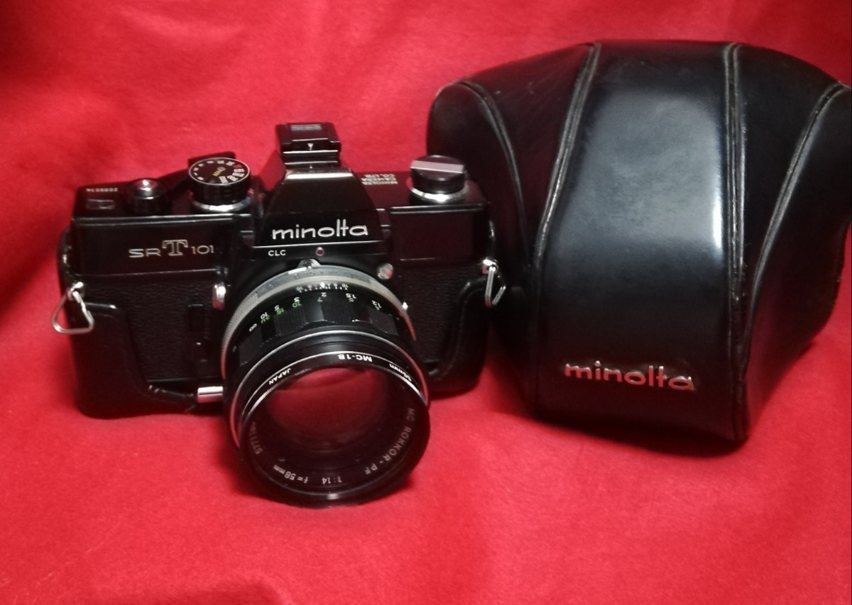 ☆完動品＊美品☆minolta srt101☆緑のロッコールf1.4！-