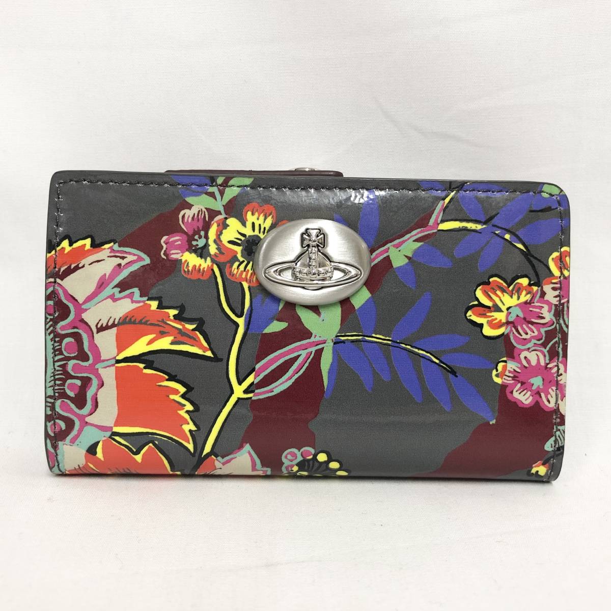 0* new goods unused Vivienne Westwood ( Vivienne Westwood ) TIGER FLOWER change purse attaching key case gray *0