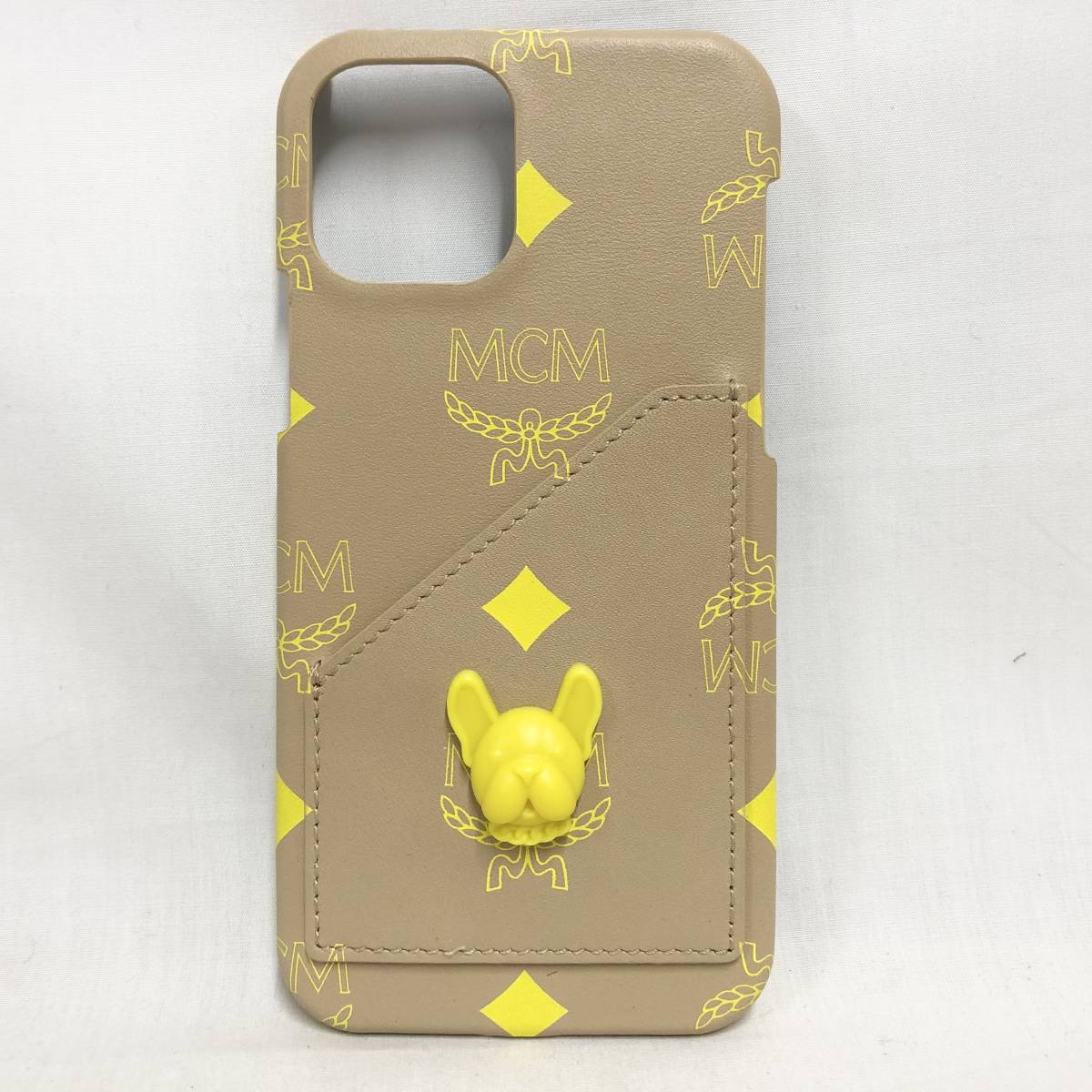 ○★新品未使用 MCM (エムシーエム) カードスロット付 iPhone12/12Proケース ベージュ★○