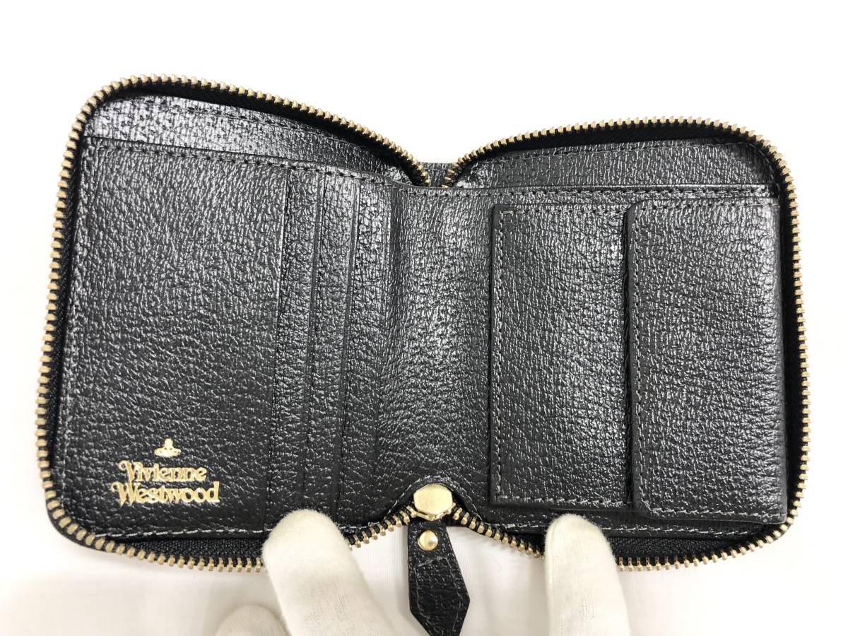 ○☆新品未使用 Vivienne Westwood (ヴィヴィアンウエストウッド) EXECUTIVE ラウンドファスナー二つ折り財布 ブラック☆○ 