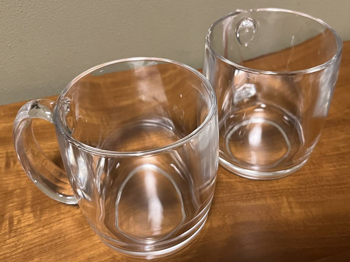 470ml Via mug jug 2 piece pair dishwasher correspondence mug Orient Sasaki glass clear transparent made in Japan simple stylish beer largish wonderful 
