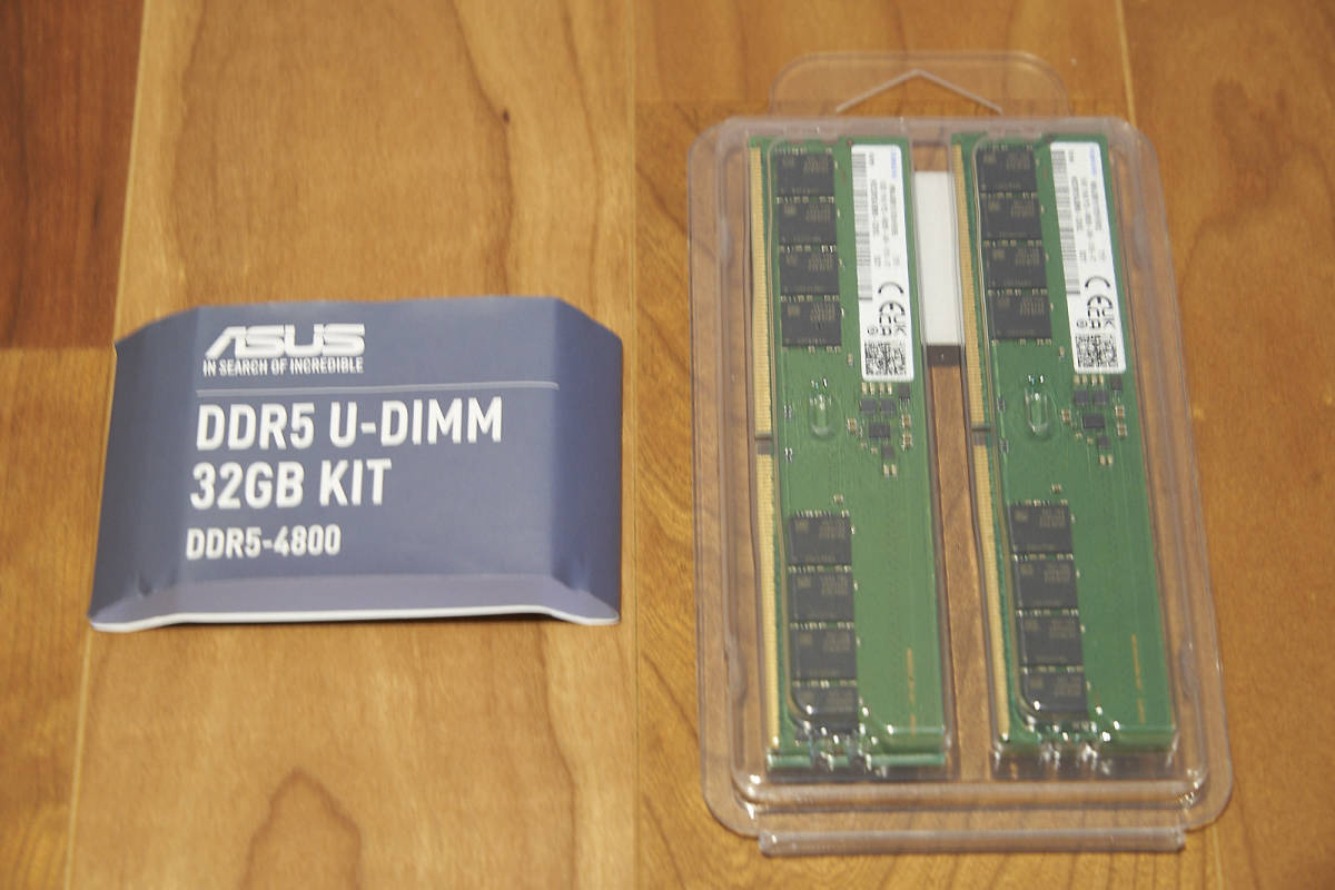 激安通販  ASUS DDR5メモリ 32GB KIT(16GBx2枚組)／Samsungチップ／PC5-38400(DDR5-4800)／U-DIMM 288pin その他