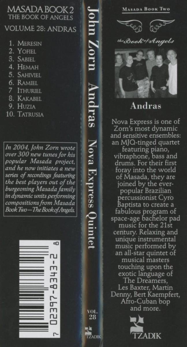 John Zorn, Nova Express - Andras (Book Of Angels 28) ; John Medeski/Kenny Wollesen/Trevor Dunn/Joey Baron/Cyro Baptista; Tzadik_画像3