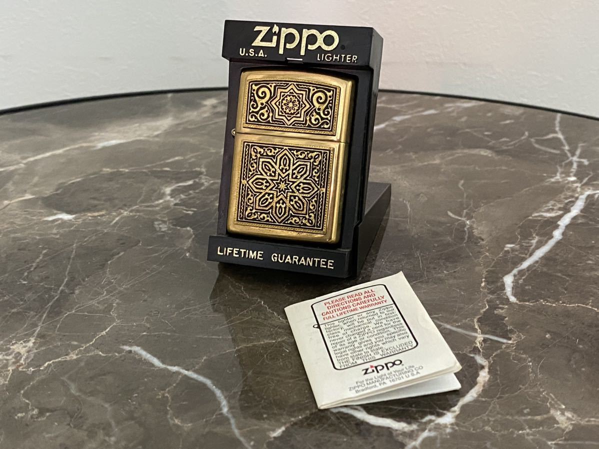 レア ZIPPO ジッポ ジッポー 象嵌細工風 ゴールド プレート BRADFORD