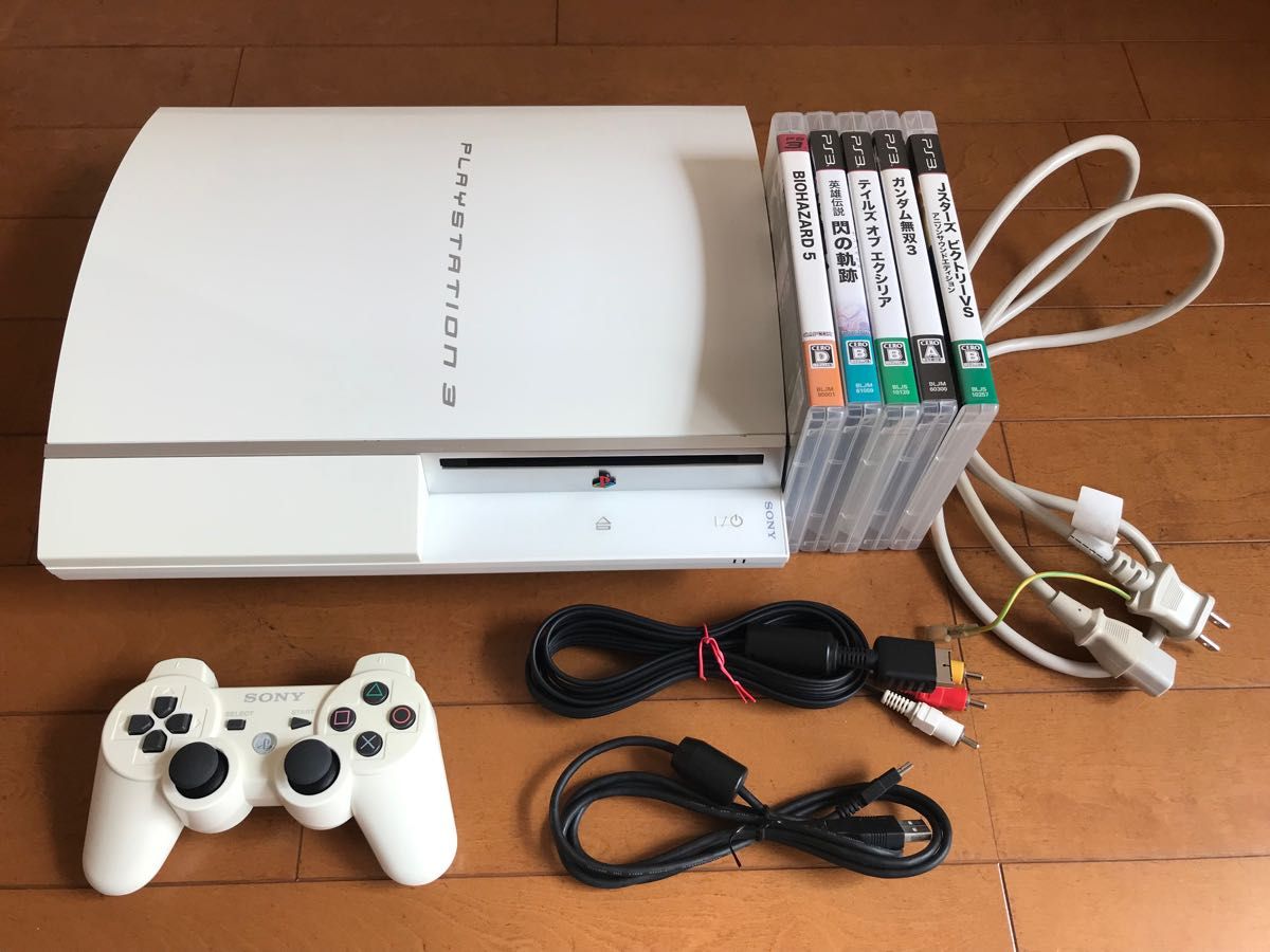 PS3 CECHH00一式＋ソフト5本 修理・簡易メンテナンス済み