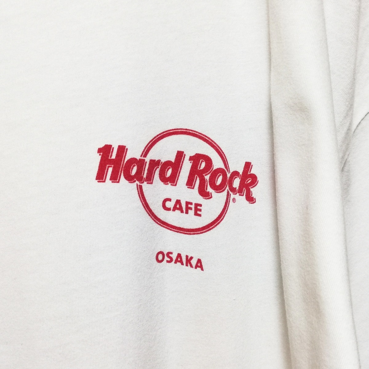 Hard Rock Cafe OSAKA ハードロックカフェ 大阪 限定 ロックンロール 戦国 武将 侍 メンズ 半袖 Tシャツ L サイズ 白 ホワイト 豊臣秀吉 ?_画像6