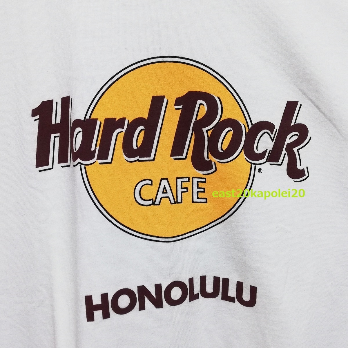 【訳有】 Hard Rock Cafe HAWAII HONOLULU ハードロックカフェ ハワイ ホノルル 限定 USA製 ヴィンテージ 90s Tシャツ L ホワイト 未使用の画像6