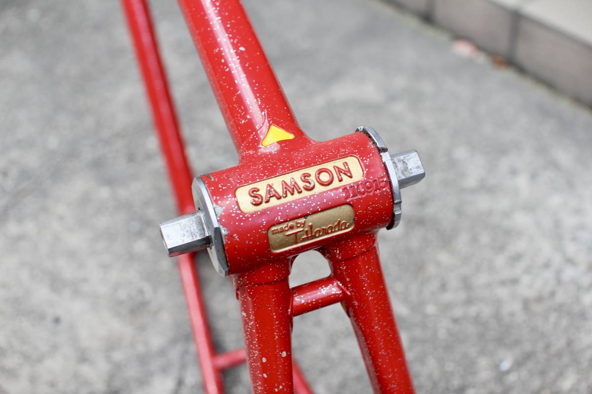 神山レッド SAMSON サムソン NJS 競輪フレーム 金縁ロゴ ラメ 神山レッド SAMSON サムソン NJS 競輪フレーム 金縁ロゴ ラメ