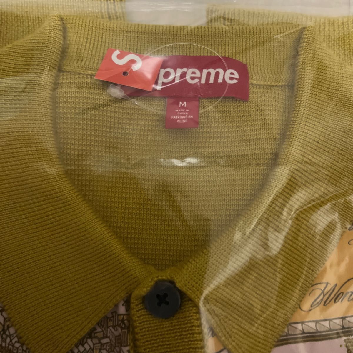 Supreme Silk Map Cardigan Mustard Mサイズ シュプリーム 23aw week1