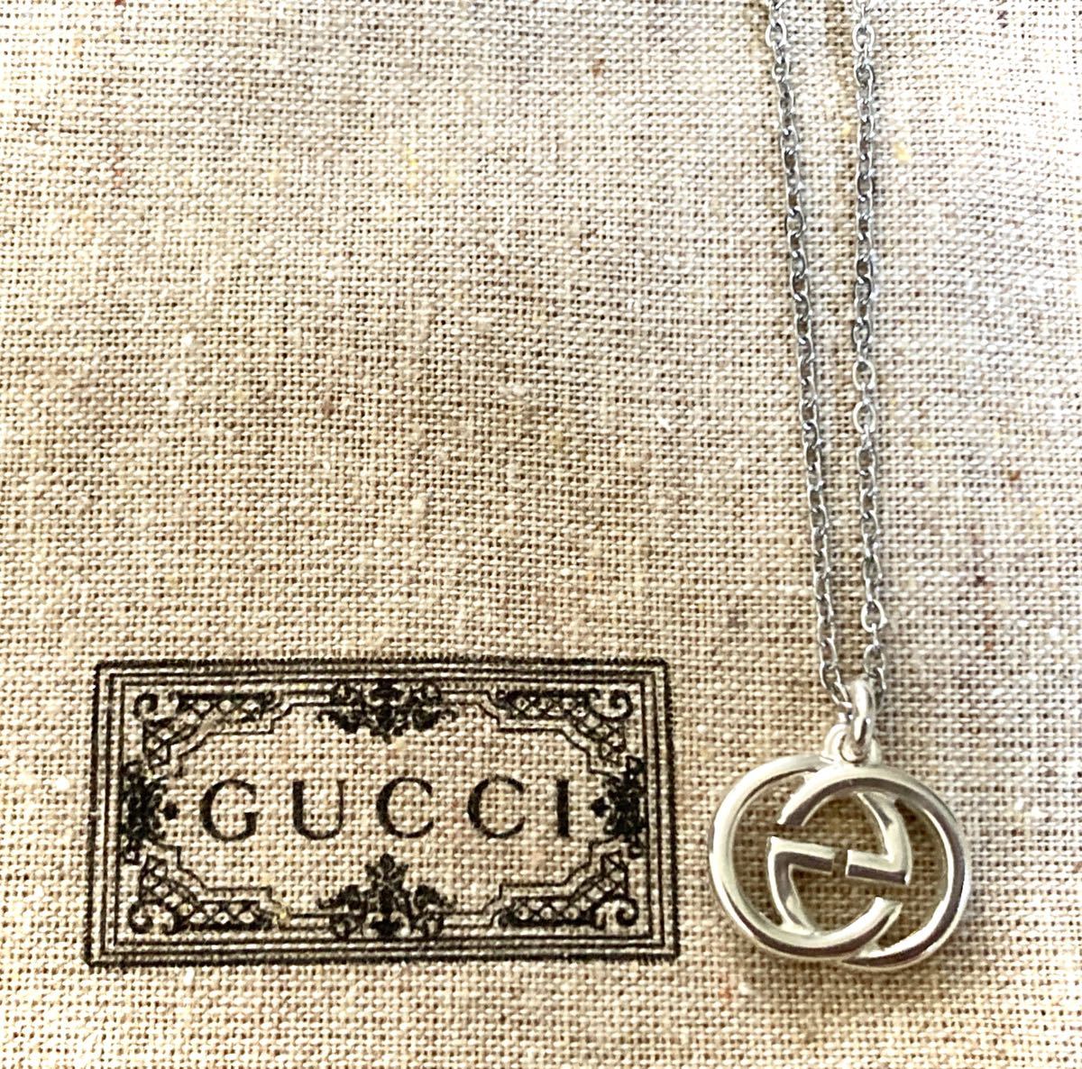 【即決/送料込み】GUCCI/グッチ インターロッキングG/GGロゴ ネックレス/ペンダント(チェーン60cm)