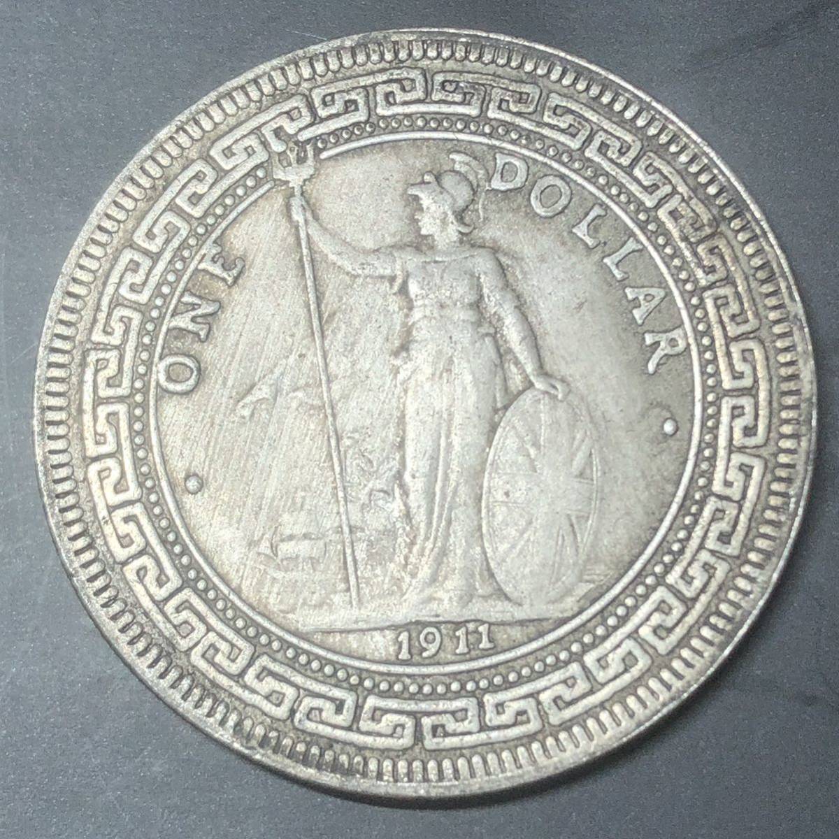 超大硬貨 英領 香港 貿易銀 1911年 海外古銭 壹圓 貨幣 硬貨 通貨 英国