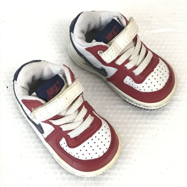  Nike /NIKE* baby shoes / sneakers [9cm/ white × red /WHITE×RED]310598 142 00/sneakers/Shoes/trainers*Q-389