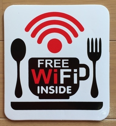 防水素材 フリー WIFI ステッカー 業務用 FREE wifi 店頭用 販促品 ワイファイ 無線LAN 訪日 外国人 飲食店 インバウンド TSS-12_画像4