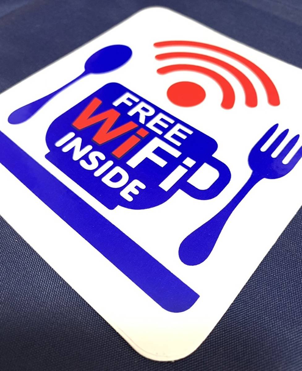 防水素材 フリー WIFI ステッカー 業務用 FREE wifi 店頭用 販促品 ワイファイ 無線LAN 訪日 外国人 飲食店 インバウンド TSS-13_画像6