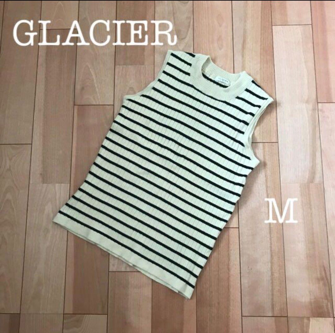 GLACIER グラシア　ボーダー　太リブ トップス ノースリーブ