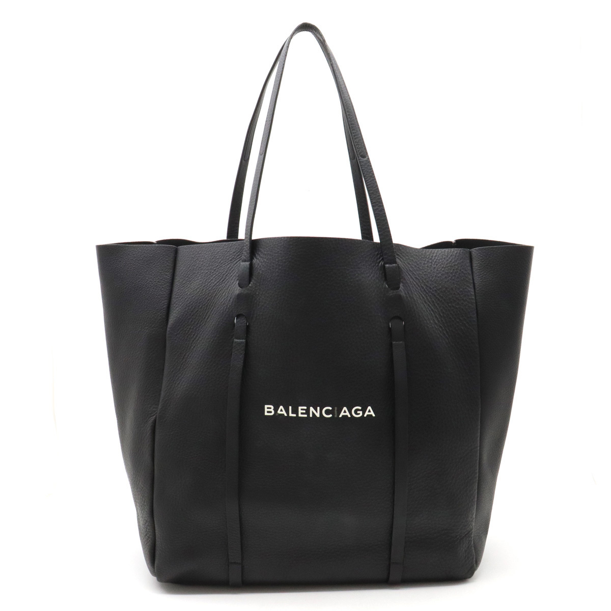 BALENCIAGA バレンシアガ エブリデイ ロゴ トート M トートバッグ ショルダーバッグ 肩掛け レザー ブラック 黒の画像1