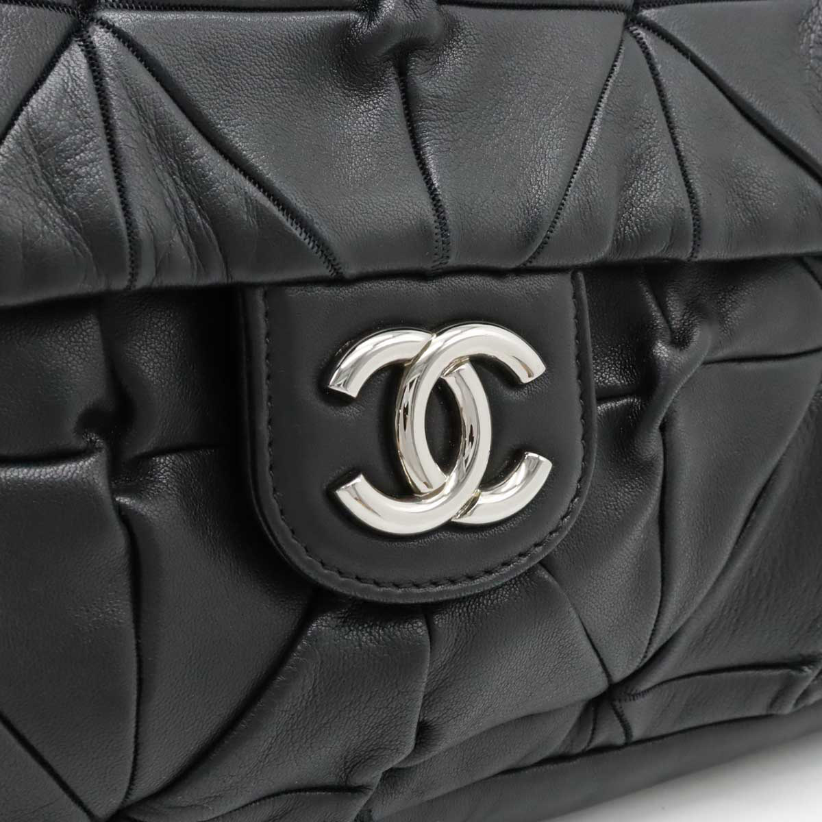 CHANEL シャネル ココマーク オリガミ チェーンショルダー ショルダーバッグ ワンショルダー レザー ブラック 黒_画像8