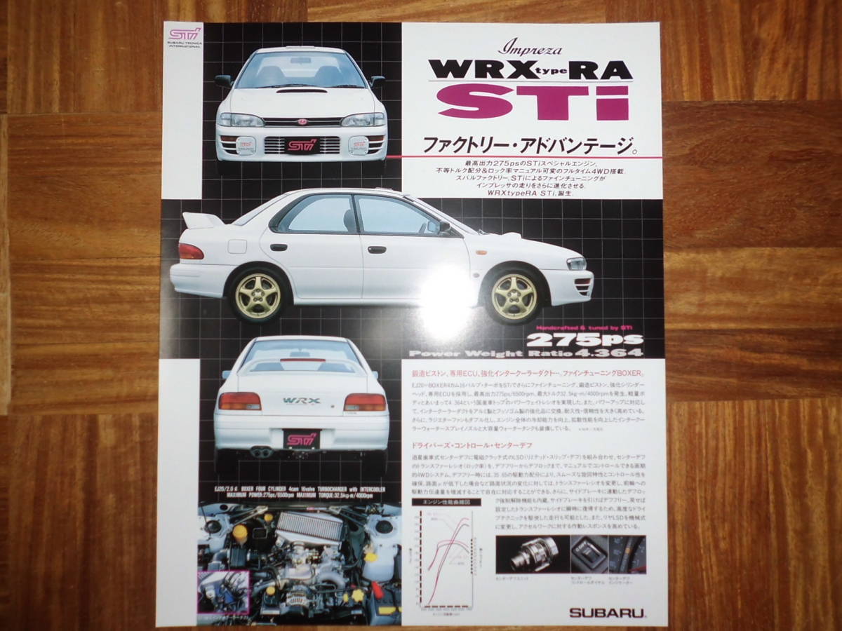 ＊‘９４年　インプレッサ・ＷＲＸ　タイプＲＡ　ＳＴＩのカタログ＊_画像1