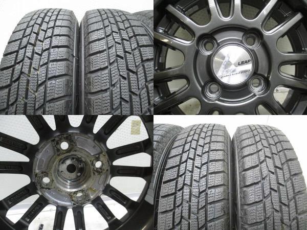 13インチ アイスナビ6 バリ溝 145/80R13 4J+43 100 軽自動車 中古スタッドレスタイヤホイール4本セット 送料無料(SA13-3651）_画像10