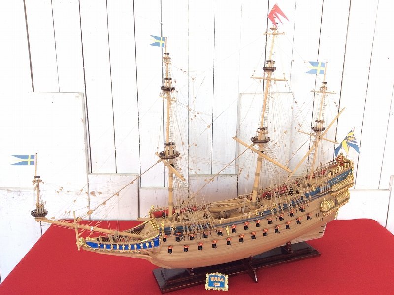 [ wooden sailing boat model /WASA 1628/va-sa(wasa)/ Sweden navy war row ./ army ./ army boat ] hobby hobby collection objet d'art ornament 