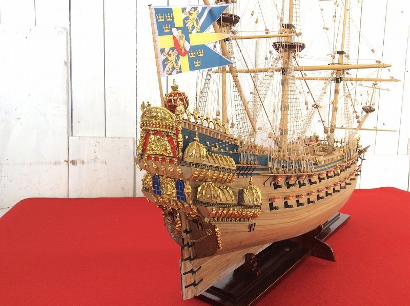 [ wooden sailing boat model /WASA 1628/va-sa(wasa)/ Sweden navy war row ./ army ./ army boat ] hobby hobby collection objet d'art ornament 