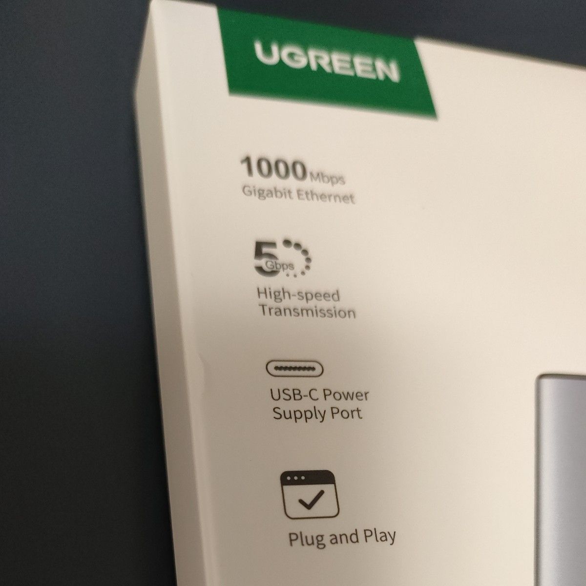 UGREEN USB 3.0 有線LANアダプター  1000Mbps 5-in-1  USB-C給電ポート