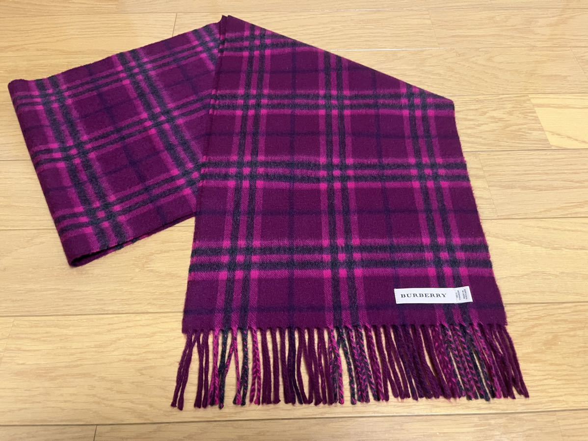 送料込】 BURBERRY バーバリー マフラー カシミア100％ 未使用に近い