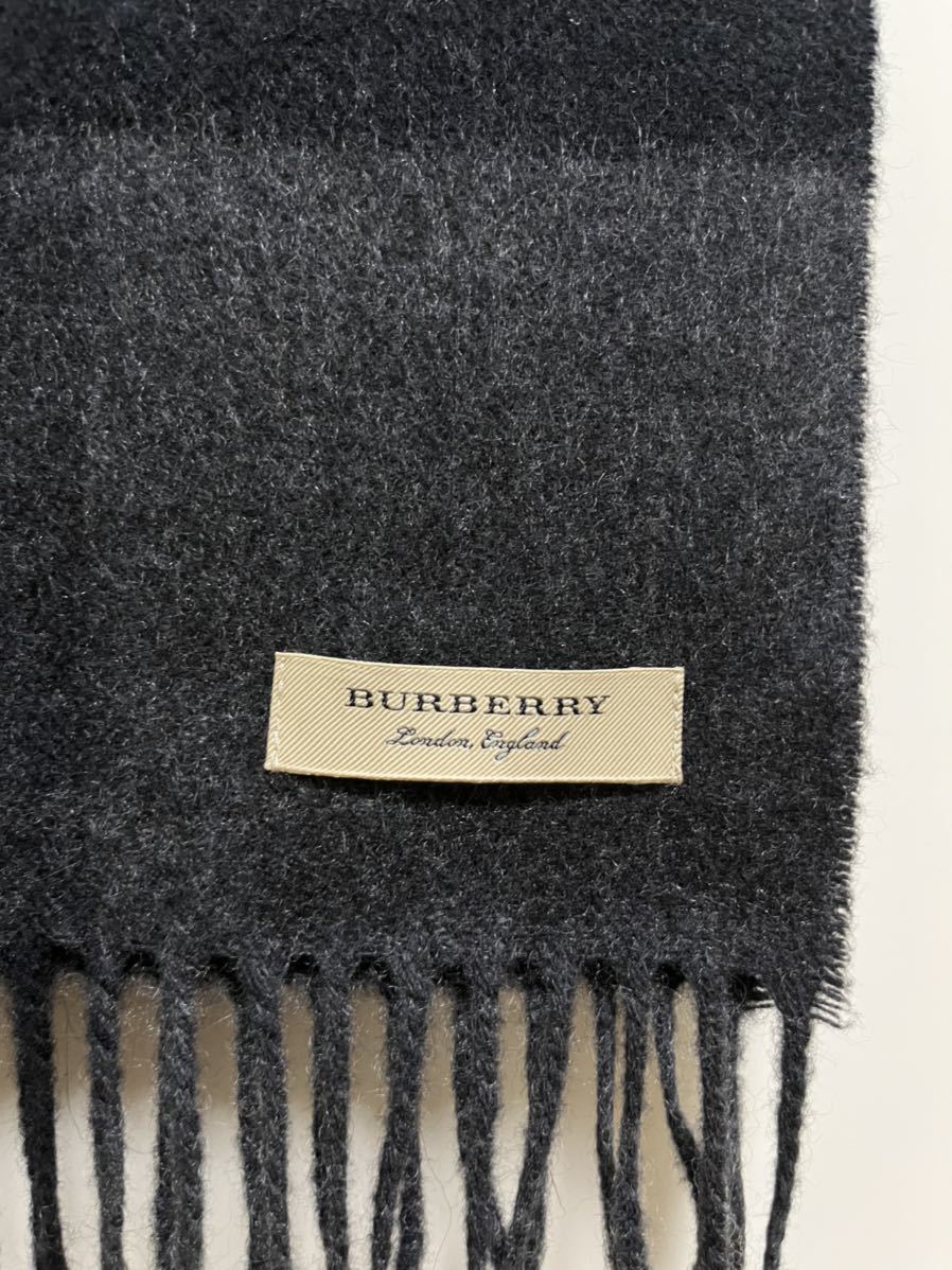 BURBERRY バーバリー マフラー カシミア100% 大判マフラー チャコール