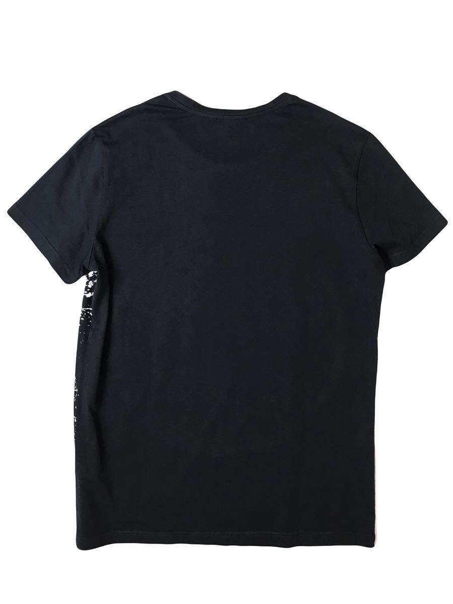 (D) 美品 BALMAIN バルマン 2018 ロゴプリント 半袖 Tシャツ M ブラック 送料250円_画像3
