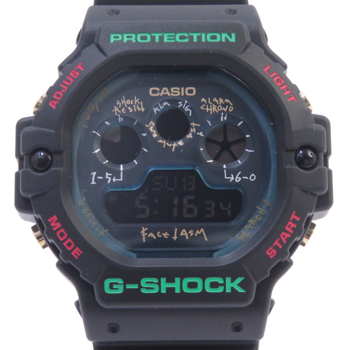 160s CASIO カシオ G-SHOCK FACETASM コラボレーションモデル DW-5900FA-1JR クオーツ 腕時計 ※中古