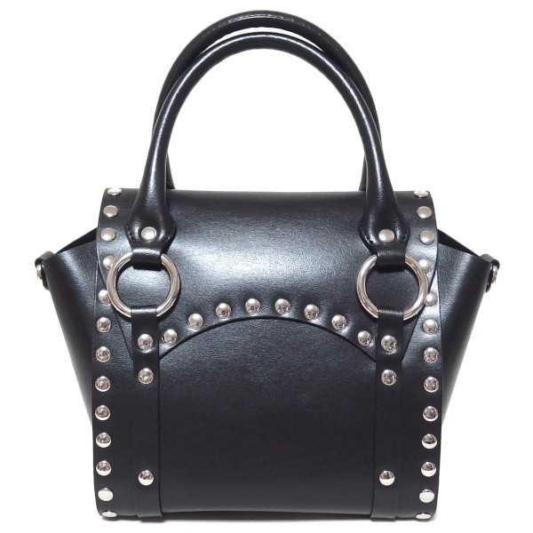 極美品★Vivienne Westwood BETTY SMALL HANDBAG レザー ロゴ スタッズ オーブ 黒 ベティ スモール 2Way バッグ ヴィヴィアン★_画像4