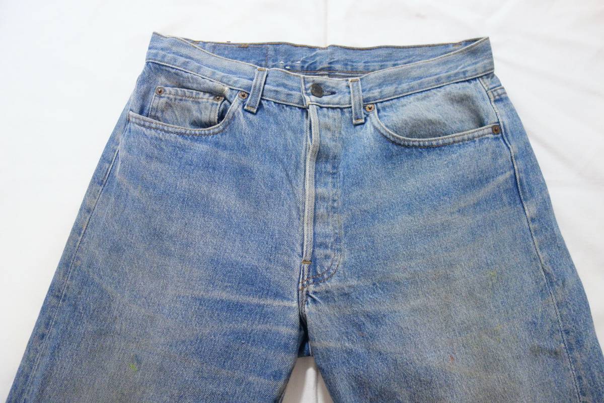 【送料無料】80s VINTAGE LEVI'S リーバイス バレンシア工場製 555刻印 501-0000 アイスブルー W33 ゴールデンサイズ USA製 ヴィンテージ_画像3