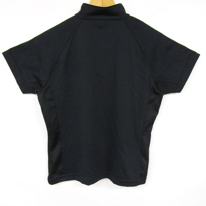  Prince рубашка-поло с коротким рукавом с высоким воротником половина Zip теннис одежда tops сделано в Японии женский L размер черный prince