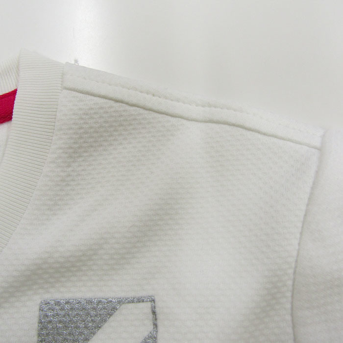 ルコックスポルティフ 半袖Tシャツ ボーダー柄 ロゴT スポーツウェア トップス レディース Mサイズ ホワイト le coq sportifの画像5