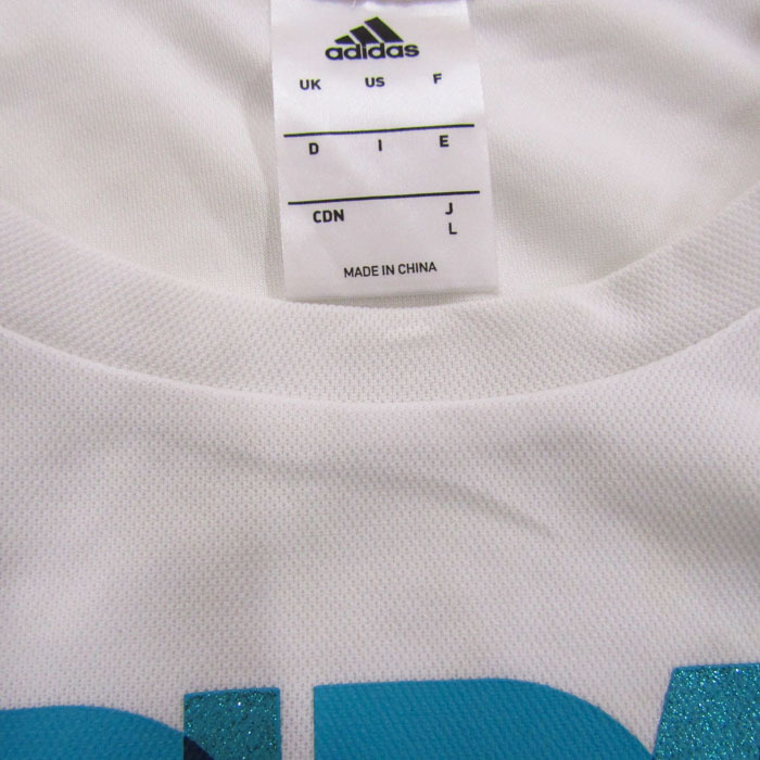 アディダス 半袖Tシャツ ロゴT スポーツウェア トップス メッシュ レディース Lサイズ ホワイト adidasの画像3