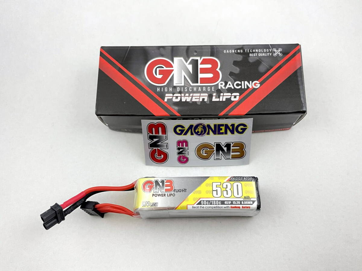 NeoHeli◆ガオニンGNB HV 530mAh 90-180C 4S 15.2V サイズ18.5×18×65ｍｍ 40.0g　GNBバッテリー日本正規販売店_画像4